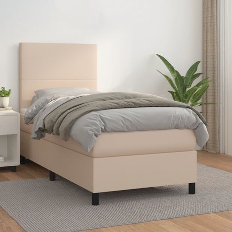 Giroletto a Molle con Materasso Cappuccino 80x200 cm Similpelle vidaXL (1/5)