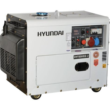Generatore di corrente 5Kw Diesel Silenziato con AVR Hyundai 65234 456cc 12HP