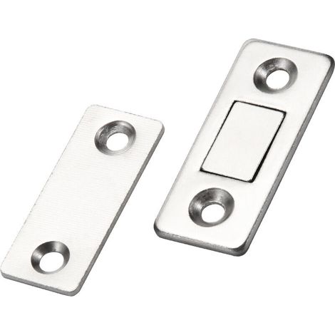KZQ Chiusura magnetica per porta dell'armadio Jiayi Confezione da 2 Chiusura magnetica in metallo ultrasottile Chiusura magnetica adesiva Magnete potente per porte scorrevoli Cassetti Finestra Armadio (1/4)