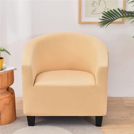 Copripoltrona Chesterfield elasticizzato, tinta unita, 1 pezzo, copripoltrona, copridivano con braccioli, protezione per poltrona (kaki) (1/5)