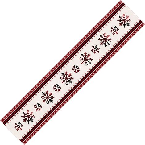 Chemise De Table De Noël - Tissu Lin Naturel - 33 X 183 Cm - Décoration De Salle À Manger Et Cuisine - Pour Rassemblements Familiaux - 1 Pièce