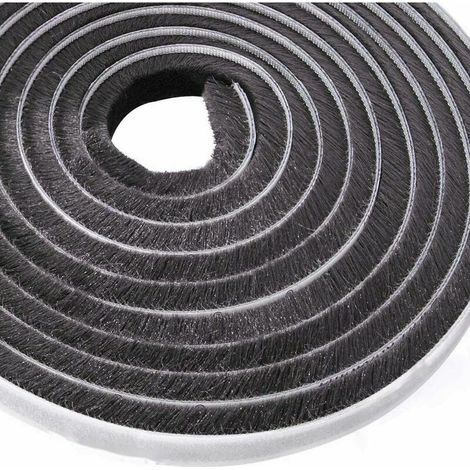 Joint brosse adhésif coupe-vent et anti-poussière pour fenêtres et portes – Largeur 9mm x Hauteur 9mm – Feutre et nylon tissé (1/5)
