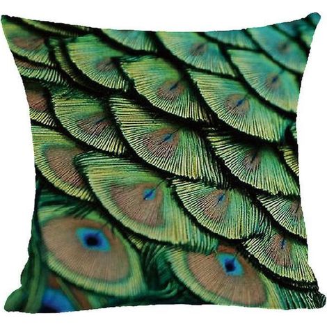 Housse de coussin décorative bohème à motif paon, 45 cm (18 pouces) (1/5)