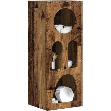 Buffet de Cuisine en Bois Massif 40 x 35 x 100,5 cm - Meuble Rangement Compact Style ELST pour Salle à Manger et Entrée (1/5)