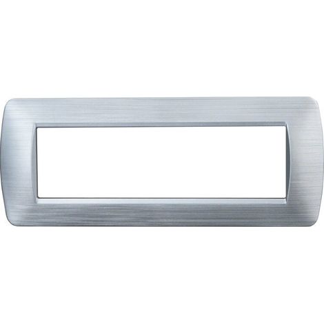 ETTROIT LN85715 Kunststoffplatte Space Serie 7P, Farbe Satinsilber, kompatibel mit Bticino Living Light