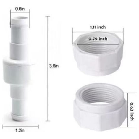 Tuyau pivotant de rechange + écrou pour nettoyeurs de piscine Polaris 180 280 380 D20 D-20 C15 (1/5)