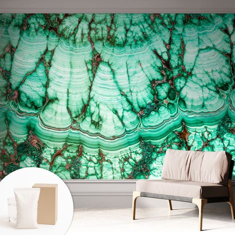 Papier peint intissé avec imprimé pour intérieur moderne application facile a motif - Colle incluse gratuite Motifs verts 312x219 cm (1/5)