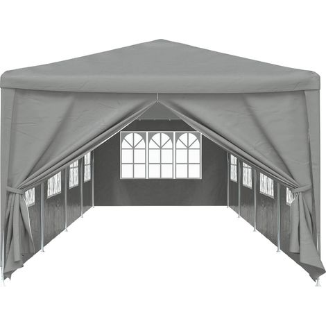 vidaXL Party Tent 1200 x 300 x 255 cm Light Grey PE and Steel