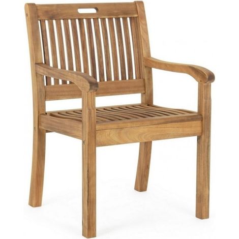 Lot de 2 fauteuils d’extérieur NOEMI – Bois d’acacia huilé (1/5)
