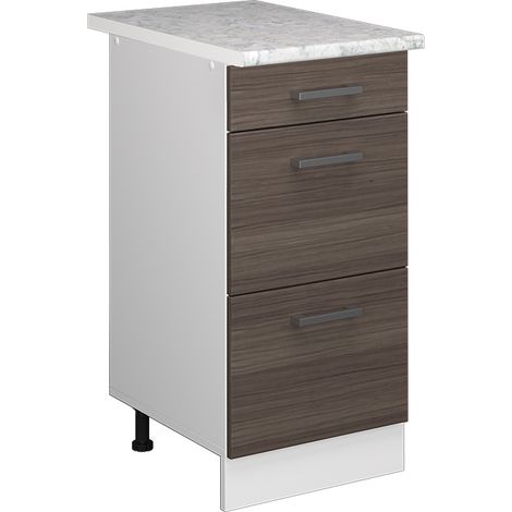 Unterschrank R-Line, Grau, 40 cm mit Schubladen, Vicco
