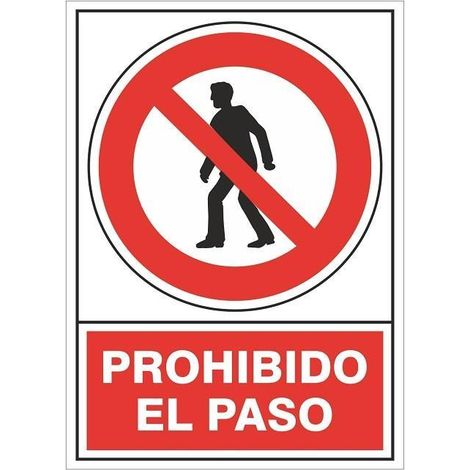 DUVER señal 410 plastico 295x210 prohibido el paso , 
