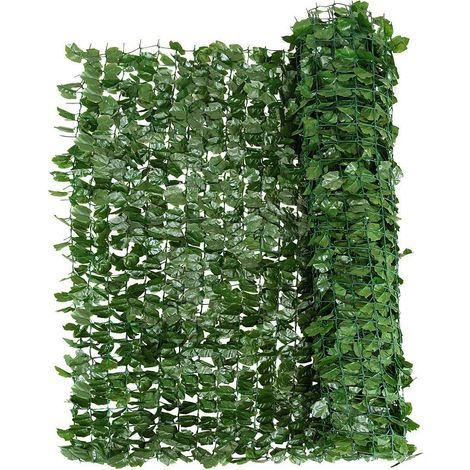 Edera artificiale da giardino protezione privacy balcone aspetto foglia protezione dal vento 150 x 240 cm verde