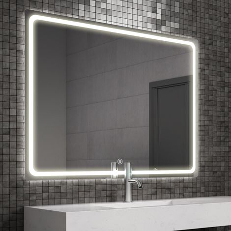 Miroir éclairage LED de salle de bain VELDI avec interrupteur tactile - 120x80cm (1/3)