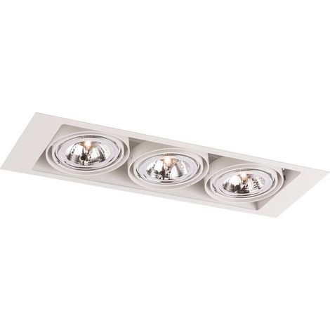 Faretto incasso bianco rettangolare orientabile 3xGU10 Shilo (1/2)