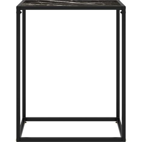 Table console，Table d'appoint，Bout de canapé，Meuble d'entrée Noir 60x35x75 cm Verre trempé