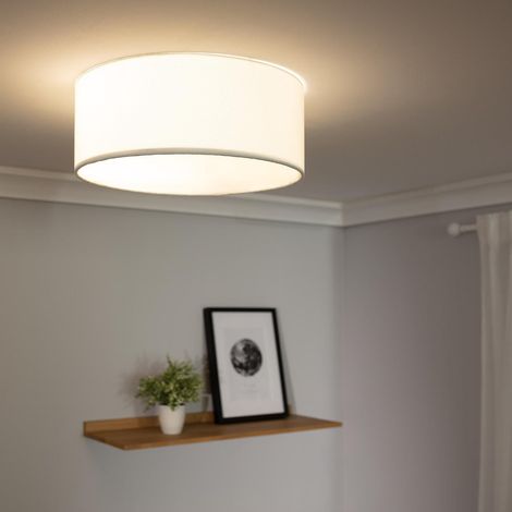 Plafoniera Circolare Tessuto Ø450 mm Korsade Bianco (1/5)