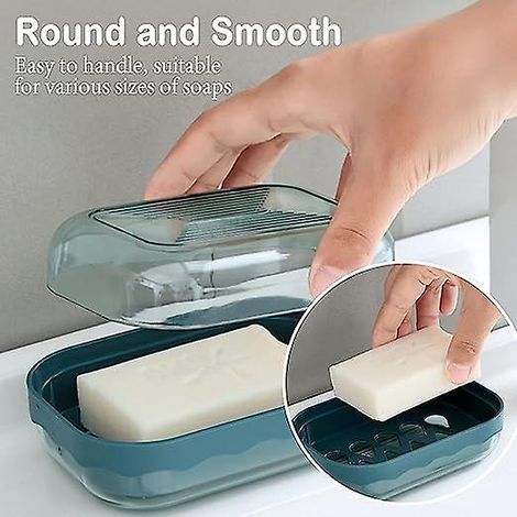 lot De 2 (rose, Bleu Fonc) Porte-savon En Plastique Porte-savon De Voyage Porte-savon Portable Avec Couvercle Porte-savon En Plastique Tanche Pou (1/5)