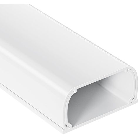 Cache-câble de grande capacité – Cache-câbles de 119,4 cm pour télévision sur mur, cache-câbles à peindre, kit de gestion de câbles XL, chemin de câbles blanc, 7,6 x 40,8 cm (L x l x H) (1/5)