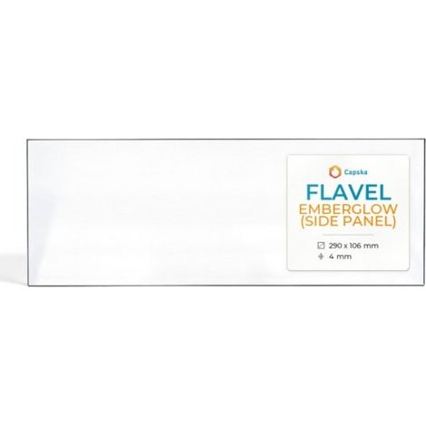 Vitre Flavel EMBERGLOW (SIDE PANEL) - Verre Rectangle pour poêle à bois - 290 x 106 mm (L1 x H1) - 4 mm autonettoyant (1/5)