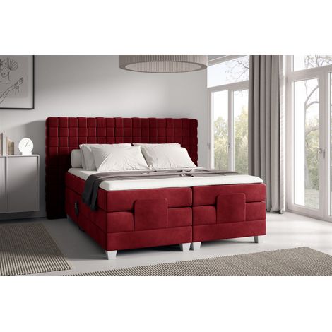 Boxspringbett Elektrisch Bett VIDAL 120x200cm in Stoff Fresh Rot (1/2)