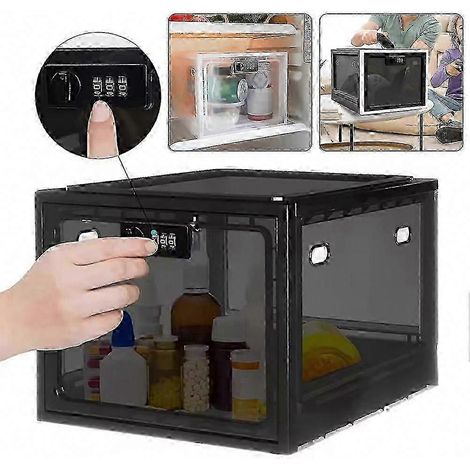 Boîte de rangement alimentaire verrouillable par mot de passe numérique, organisateur sans BPA pour réfrigérateur, collations, médicaments et objets de valeur, format compact et portable (1/4)