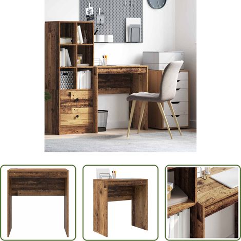 Bureau compact - Bureau Bois ancien 70 x 40 x 76 cm (1/5)