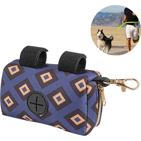 Support Pour Sac À Déchets Pour Chien - 12 x 6,5 x 7 cm - Tissu Oxford 600D - Fermeture Éclair Métallique - Fixation Ceinture Ou Laisse - 1 Pièce (1/5)