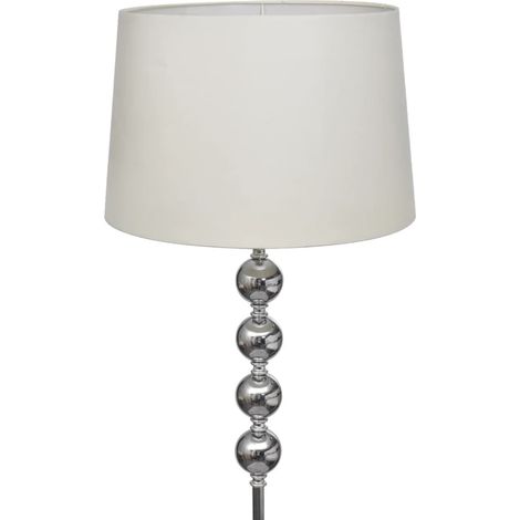 Lampadaire avec support haut Décoration à 4 boules Blanc (1/2)