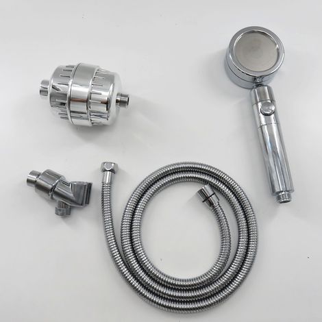 Oscillating transverse hand shower head, water-saving design under pressure, removable shower head, one-button water shut-off filter (1/5)