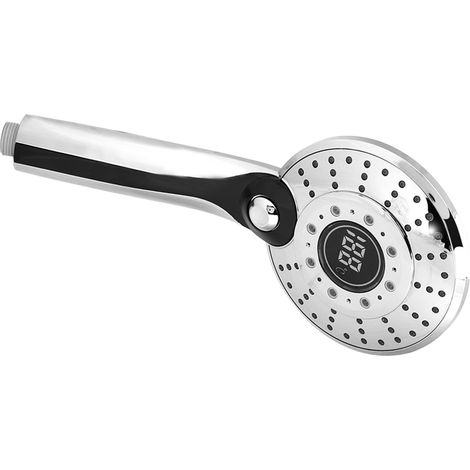 Digitaler Handbrausekopf mit 3-farbiger Temperaturregelung, LED-Beleuchtung und 3 Strahlarten (1/5)