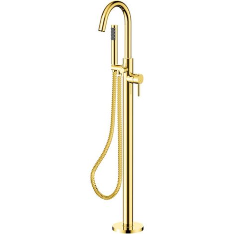 VEO I goldene Stand-Badewannenarmatur + Easy-Box Besco (1/3)