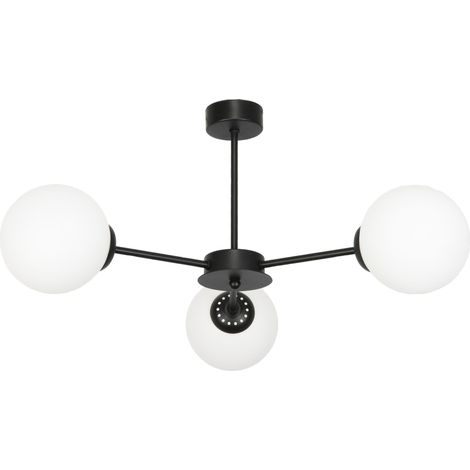 Lámpara de techo con esferas de cristal negro Varadera 14-832 (1/2)