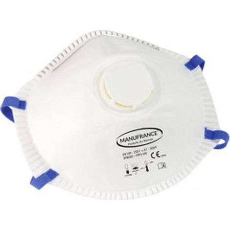 Masque Anti-Poussière FFP2 avec Valve - Lot de 3 - Protection Efficace contre les Poussières - D-Work