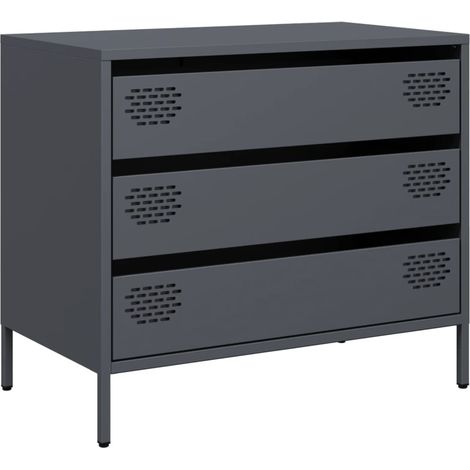 Maison Exclusive - Aparador de acero laminado en frío antracita 6