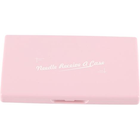 Boîtier de rangement d'aiguilles magnétique portable et compact, coque rose en plastique pour couture et travaux d'aiguille (1/5)