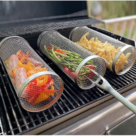 Panier à griller roulant en acier inoxydable 30 cm - XF22 - Lot de 2 (30 cm) - tfrf