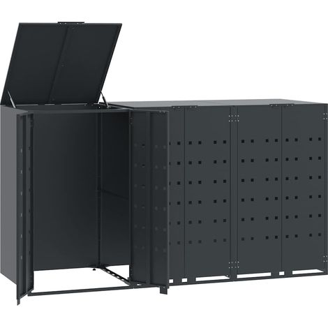 Maison Exclusive - Mülltonnenbox für 3 Tonnen Anthrazit 207x79x11