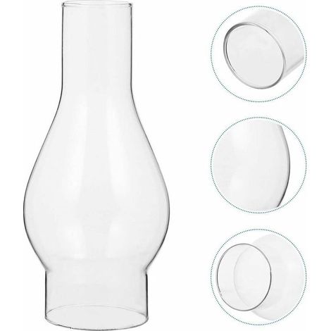 Abat-jour en verre résistant aux hautes températures Compatible avec lampes à huile et kérosène Dimensions 3,5x5,4x7,6 cm (1/4)