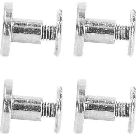 100 jeux de vis à reliure Chicago en métal, laiton électroplaqué, tête courbée, tête plate, vis à riveter le cuir à faire soi-même, 9x5mm, argent. (1/5)