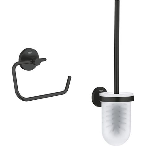 Grohe START set porte-balai de WC + dérouleur de papier mural, noir mat (411852430-GroheBlackSet1) (1/5)