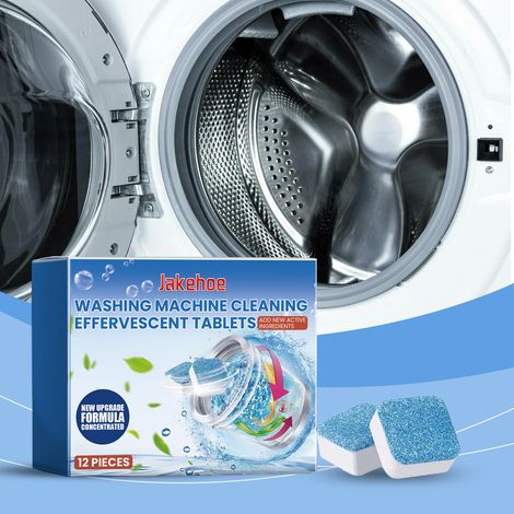 JAKEHOE Brausetabletten zur Reinigung von Waschmaschinen – Reinigungstabletten für die Waschtrommel, entfernen Schmutz und Gerüche, hinterlassen Duft und reinigen. (12 Stück) (1/3)