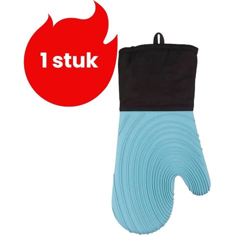 Maniques de cuisine en silicone résistantes aux hautes températures et compatibles micro ondes épaisses pour cuisson et manipulation des plats bleues (1/5)