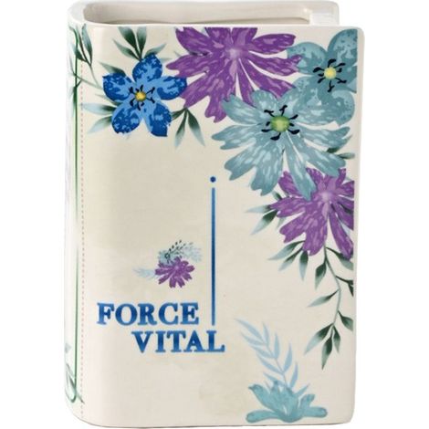 Vase décoratif en céramique Design livre créatif Motif botanique personnalisé Style européen américain Décoration intérieure élégante (1/5)