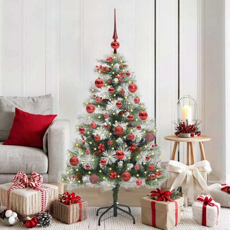 vidaXL Künstlicher Weihnachtsbaum Grün und Weiß 150 cm (1/5)