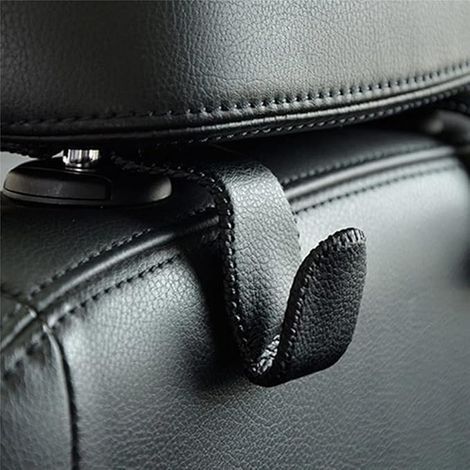 Auto Kopfstütze Haken, Echtes Leder Haken für Autositz Rückenhaken Kopfstütze Kleiderbügel Universal Organizer Halter Haken für Geldbörse Handtasche Auto SUV Rücksitz Kopfstütze-11.5cmx4cmx4cm