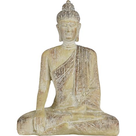 Mica Buddha taupe Polyresin 29,5 cm Skulptur