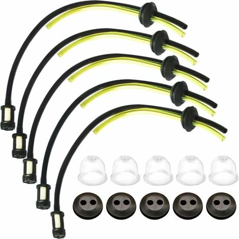 5 pièces de tuyau d'essence pour débroussailleuse joints de tuyau de carburant universels filtre à essence kit de tuyau d'essence joint de tuyau d'alimentation en essence et filtre pour tondeuse à gaz (1/5)