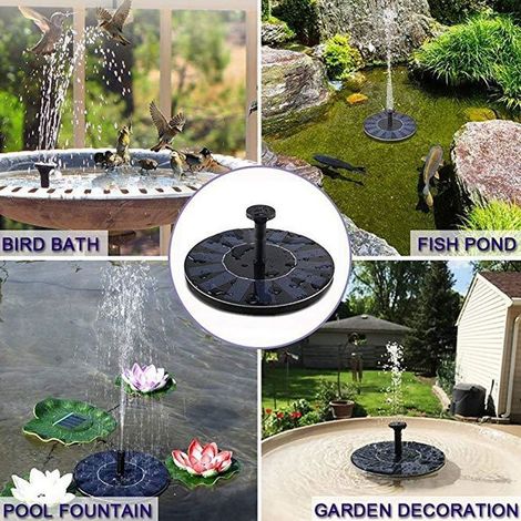 Combinaison de pompe de fontaine à énergie solaire extérieure 7V pour la décoration de petites piscines de bassins d'oiseaux de jardins (1/5)