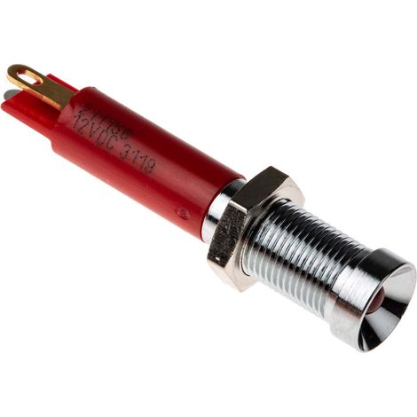 Voyant LED lumineux Rouge RS PRO, dia. 6mm, 12V c.c., taille de la lampe 3 mm ( Prix pour 1 )