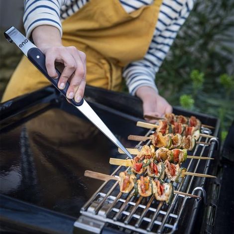 Eno Mensola in acciaio inox per piastre da barbecue 48x6x12,5 cm